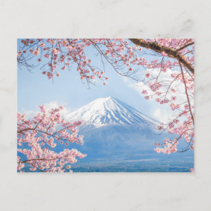 Fuji Mountain Kawaguchiko Sjö Vår i Japan Vykort