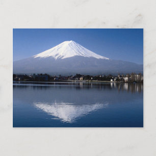 Fuji och reflexion i Sjö Kawaguchi, Japan Vykort