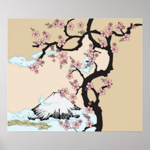 Fuji och Sakura Poster