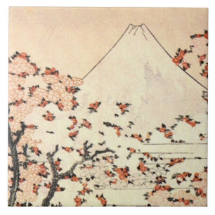 Fuji över Sakura Kakelplatta