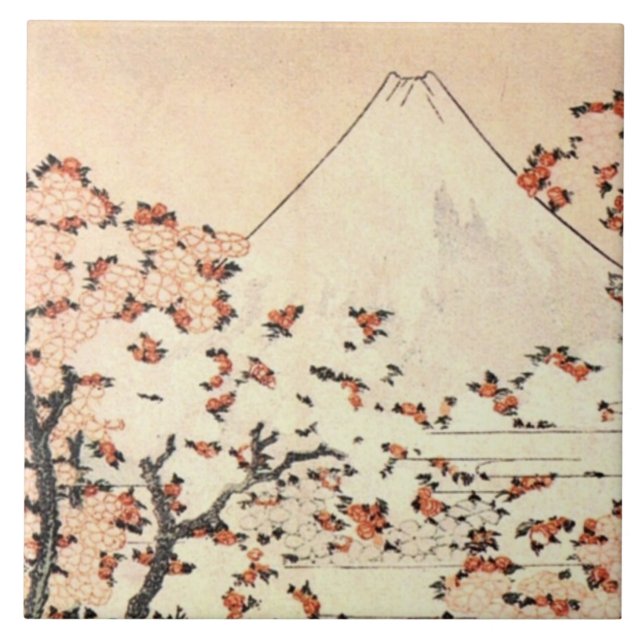 Fuji över Sakura Kakelplatta (Framsidan)