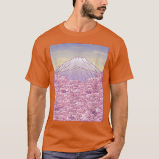 Fuji Pastel Japanska Sakura Cherry-Blommar T Shirt