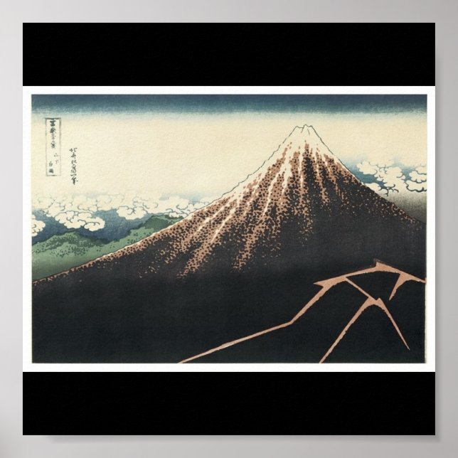 Fuji, Poster av japansk målning c. 1830-1832 (Framsidan)
