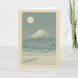 Fuji-san i japanska vinterjulkort helgkort