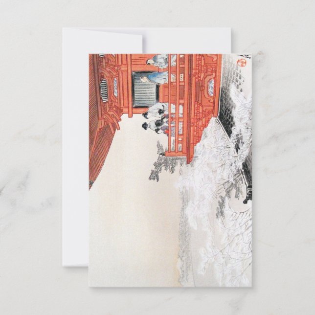 Fuji Seen från en Temple Balcony av Ogata Gekko Inbjudningar (Framsida)