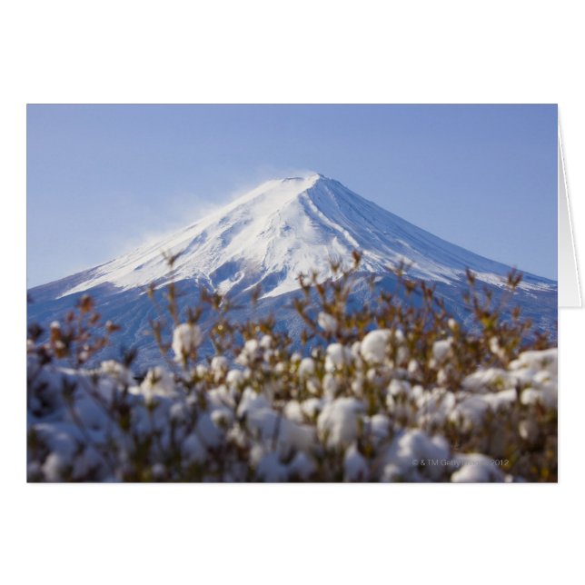 Fuji täckt med snö hälsningskort (Framsidan Horizontal)