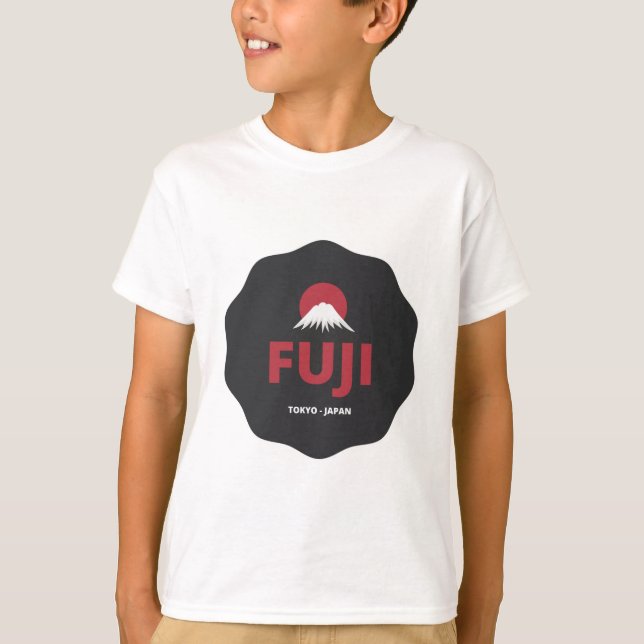 Fuji Tokyo Japan Emblem Design T Shirt (Framsida)