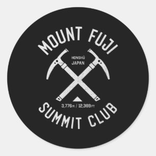 Fuji-toppmötets Klubb I klättade på Mt Fuji Japan Runt Klistermärke
