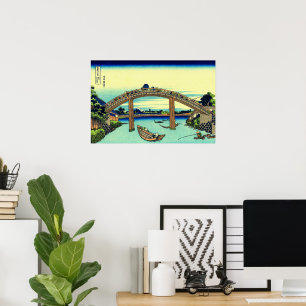 Fuji under Mannen Bridge vid Fukagawa Hokusai  Poster