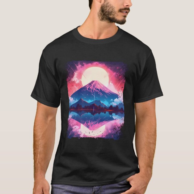 Fuji Vaporwave Aesthetic Japan Sigh T Shirt (Framsida)