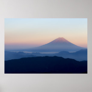 Fuji vid Sunrise Honshu Japan Poster
