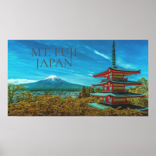 Fuji Volcano Japan Pagoda Poster (Framsidan)