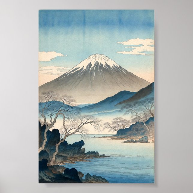 Fujiberget Vintage Original Konstnärsdesignaffisch Poster (Framsidan)