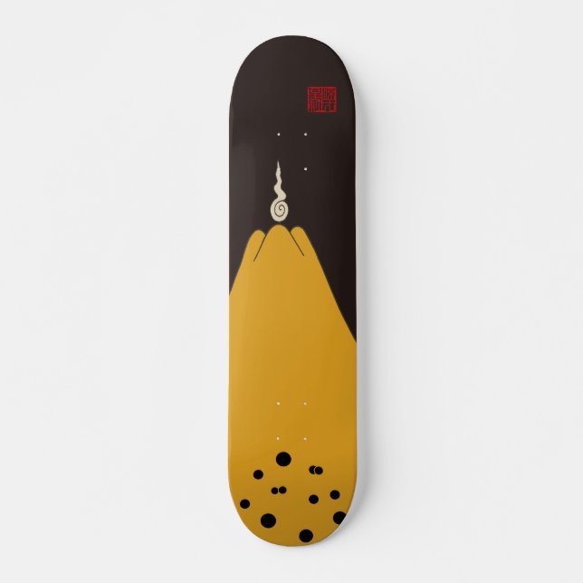 Fujigoshinkamonkurokirasya-Jinbaori Mini Skateboard Bräda 18,5 Cm (Framsida)