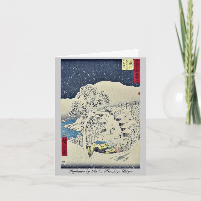 Fujikawa av Ando, Hiroshige Ukiyoe Kort (Framsida)