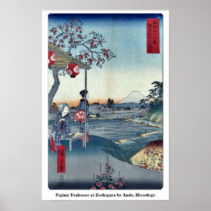 Fujimi Teahouse på Zoshigaya vid Ando, Hiroshige Poster