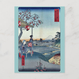 Fujimi Teahouse på Zoshigaya vid Ando, Hiroshige Vykort