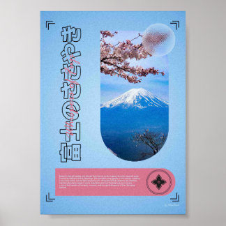 Fujis viskningar – Fujiberget & Sakura Poster
