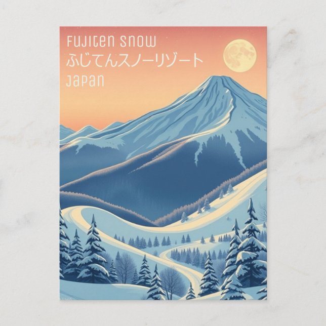 Fujiten snö japan ふ じ て ん ス ノ ー budperiodiseringsk vykort (Framsida)