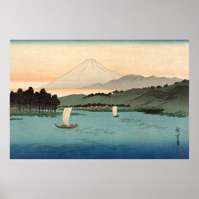 Fukeiga 4 - Ukiyo-e Vintage japanska Poster (Framsidan)