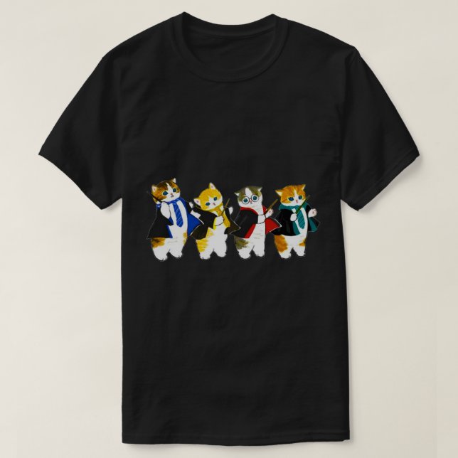 fuktig fyra katter 1 t shirt (Design framsida)