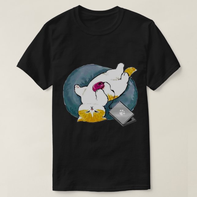 fuktig katt sova 1 t shirt (Design framsida)