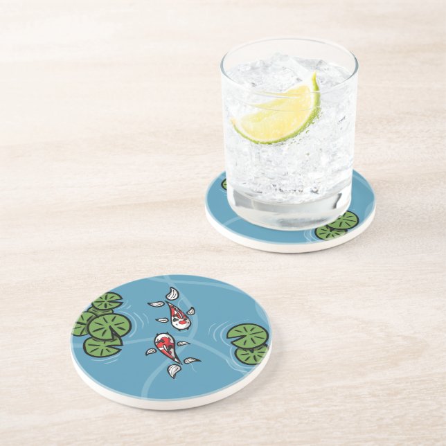 Fuku och Heiwa den Koi Coaster Underlägg Sandsten (Sidan)