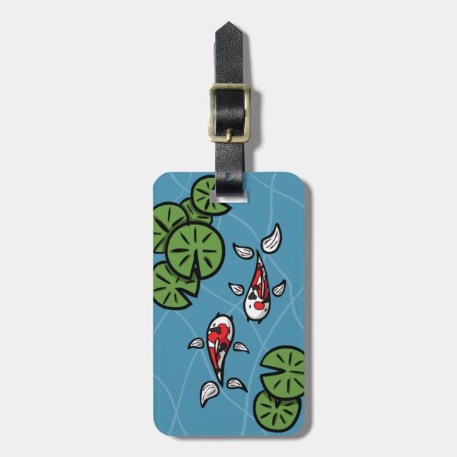 Fuku och Heiwa Koi Luggage Tag Bagagebricka (Vertikal Framsida)