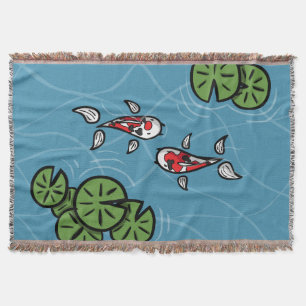 Fuku och Heiwa Koi Throw Blanket Filt