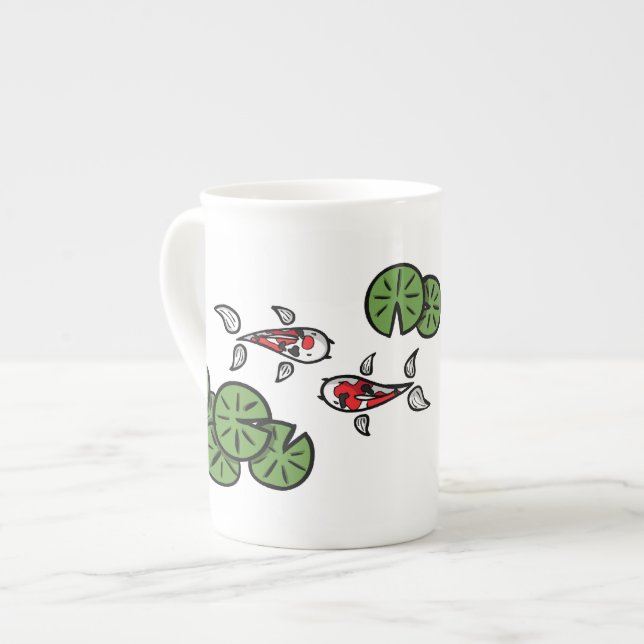 Fuku och Heiwa Koispecialiteten Mugg Benporslin Mugg (Framsida vänster)