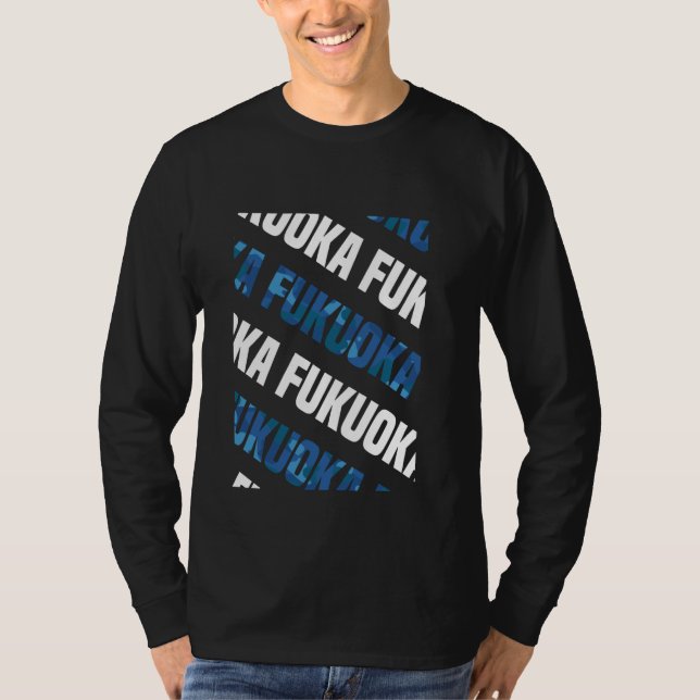 Fukuoka Camo Mönster Blue Camouflage T Shirt (Framsida)
