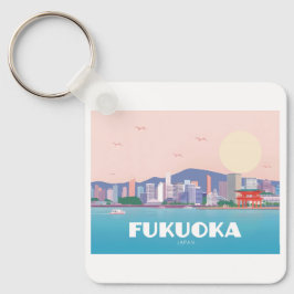 Fukuoka Japan Pastel Travel Nyckelring