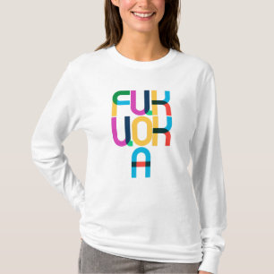 Fukuoka Japan Pop Art Brev T Shirt