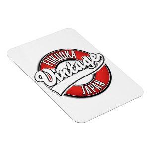 Fukuoka japan vintage stil logotyp magnet