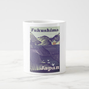 Fukushima, japanska vintage resor poster jumbo mugg