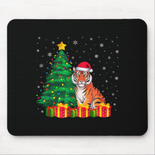 Ful Bengal Tiger Tomte Hatt Julgran Ljus  Musmatta