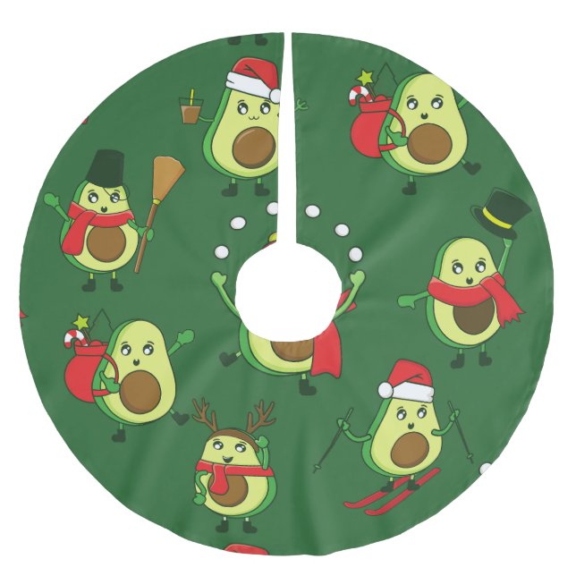 ful christmas avocado Santa festive Julgransmatta Borstad Polyester (Framsidan)