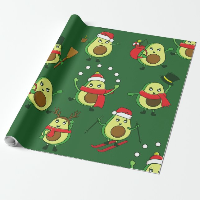 ful christmas avocado Santa festive Presentpapper (Utrullad)