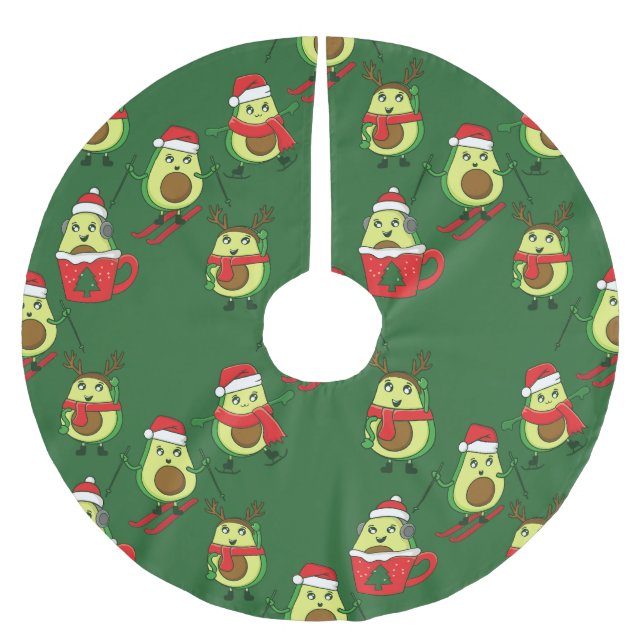 ful christmas avocado ski Santa Julgransmatta Borstad Polyester (Framsidan)