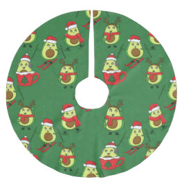 ful christmas avocado ski snöflingor julgransmatta borstad polyester