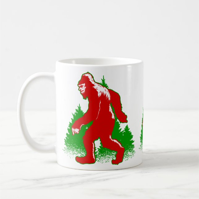 ful christmas bigfoot yeti kaffemugg (Vänster)