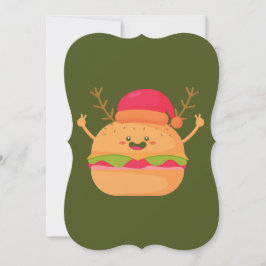 ful christmas burger Santa cheeseburger Inbjudningar