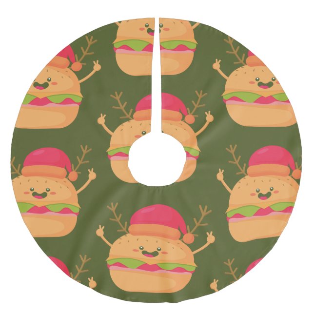 ful christmas burger Santa cheeseburger Julgransmatta Borstad Polyester (Framsidan)