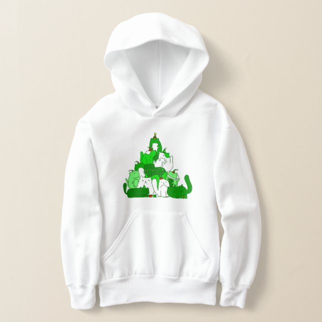 ful christmas cat träd festive t shirt (Laydown)