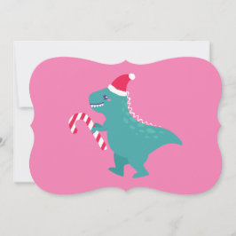 ful christmas dinosaur trex snöflingor vintertid inbjudningar