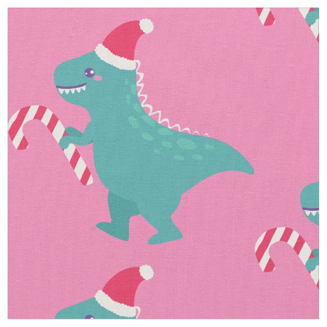 ful christmas dinosaur trex snöflingor vintertid tyg (Närbild)