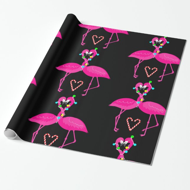 ful christmas flamingo candy cane presentpapper (Utrullad)