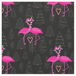ful christmas flamingo candy-hjärta tyg