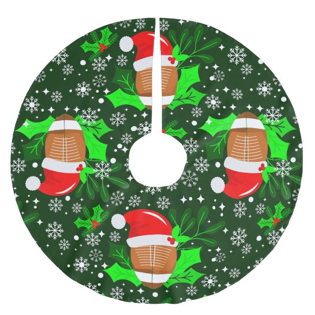 ful christmas-fotbollssport, Santa julafton holly Julgransmatta Borstad Polyester (Framsidan)
