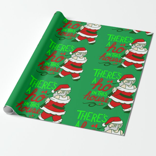 ful christmas jultomten ho house presentpapper (Utrullad)